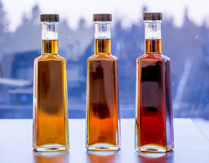 3 x 250 ml darčekové balenie Javorový sirup Golden, Amber, BIO Dark sklo